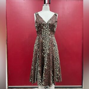Pin Up Leopard Print Swing Dress